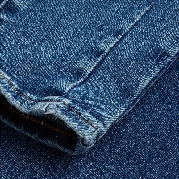 Express High-Rise Skinny Jeans in Medium Blue, Large - Picture 7 of 9